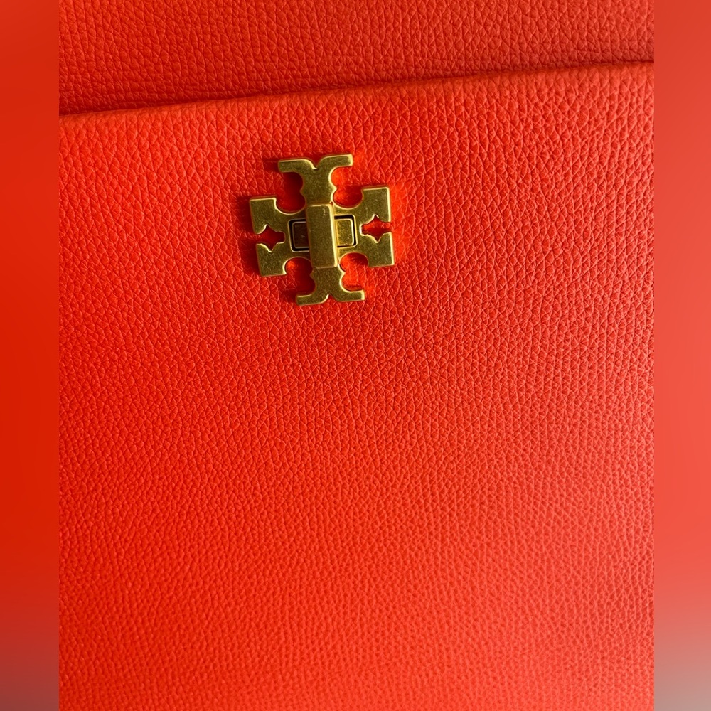 Tory Burch Kira Leather Small Tote Crossbody Bag In Poppy Red - Picture 9 of 14